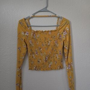 Yellow Floral Crop Top